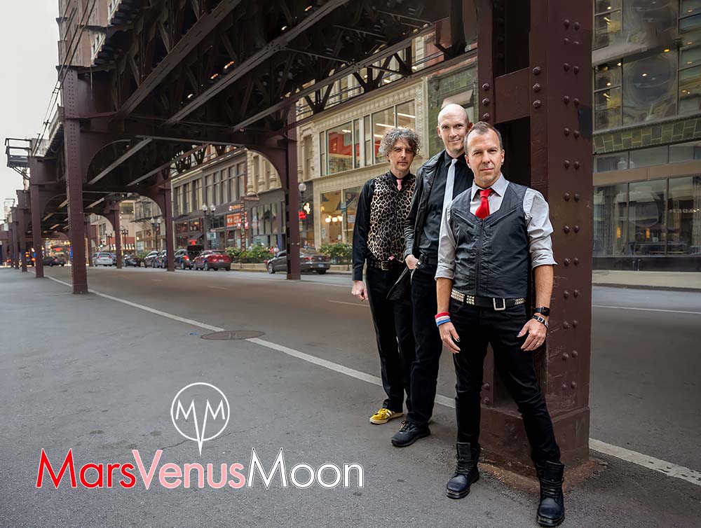 Photo of MarsVenusMoon a rock and roll power trio from Chicago.